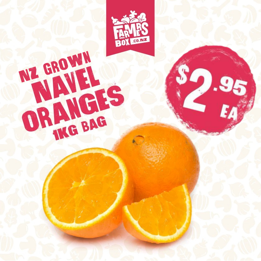NZ GROWN ORANGES NAVEL BAG 1KG (Arowani)