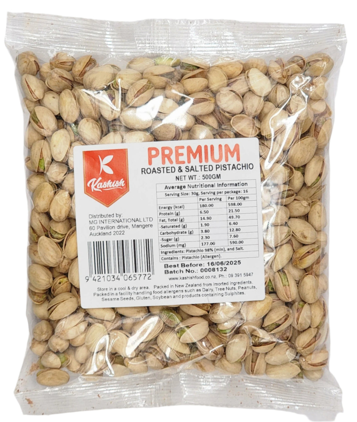 Pistachio 500g - Roasted and Salted - Kashish