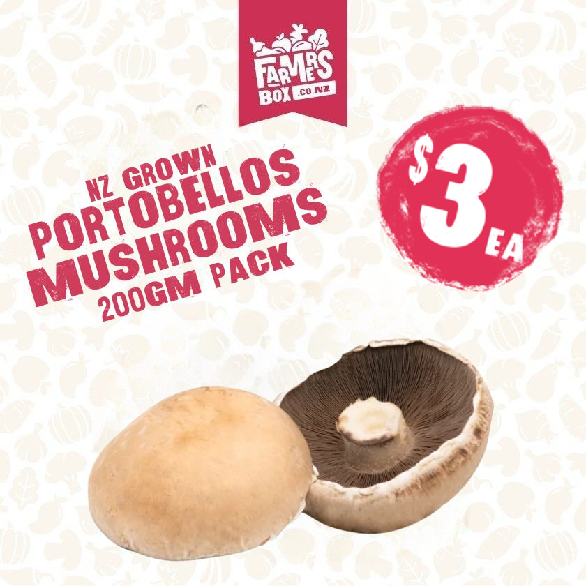 200G MUSHROOMS PORTOBELLO FLAT  NZ