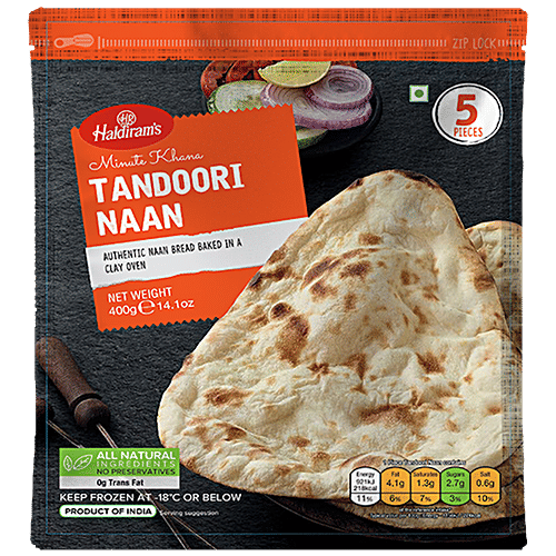 Frozen Tandoori Naan 400g (Haldiram)