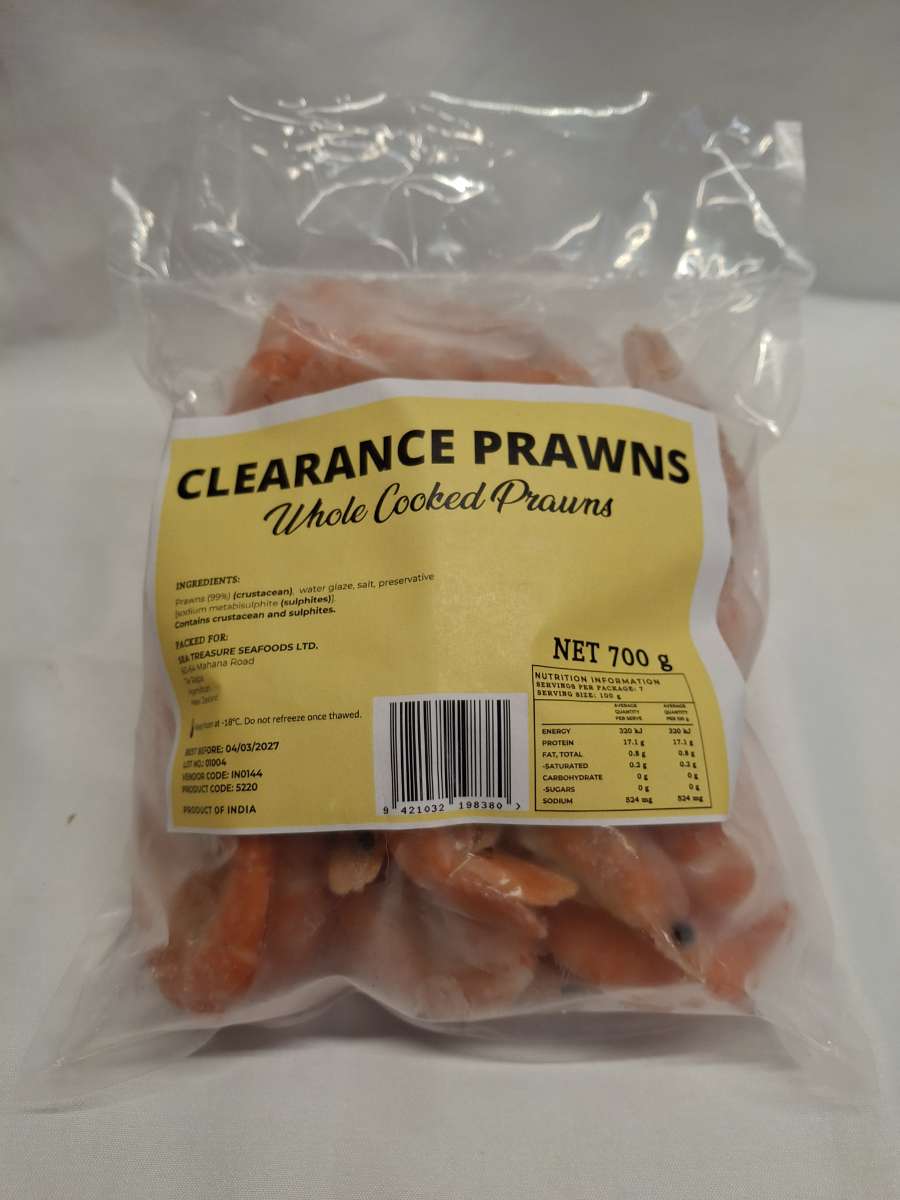 Frozen Clearance Prawns Whole Cooked 700Gm - Frozen Seafood - Farmers Box.