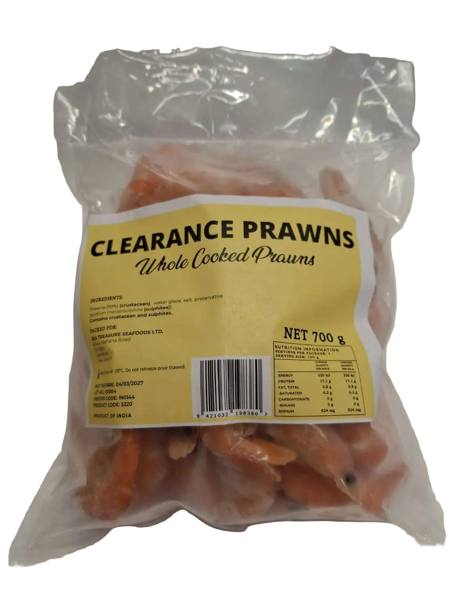Frozen Clearance Prawns Whole Cooked 700Gm - Frozen Seafood - Farmers Box.