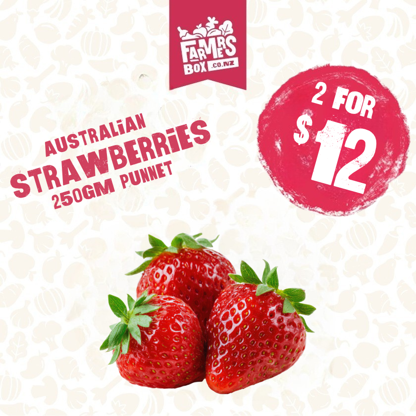 Straberries Punnet 250gm 2 For $12 - Fruits - Farmers Box.