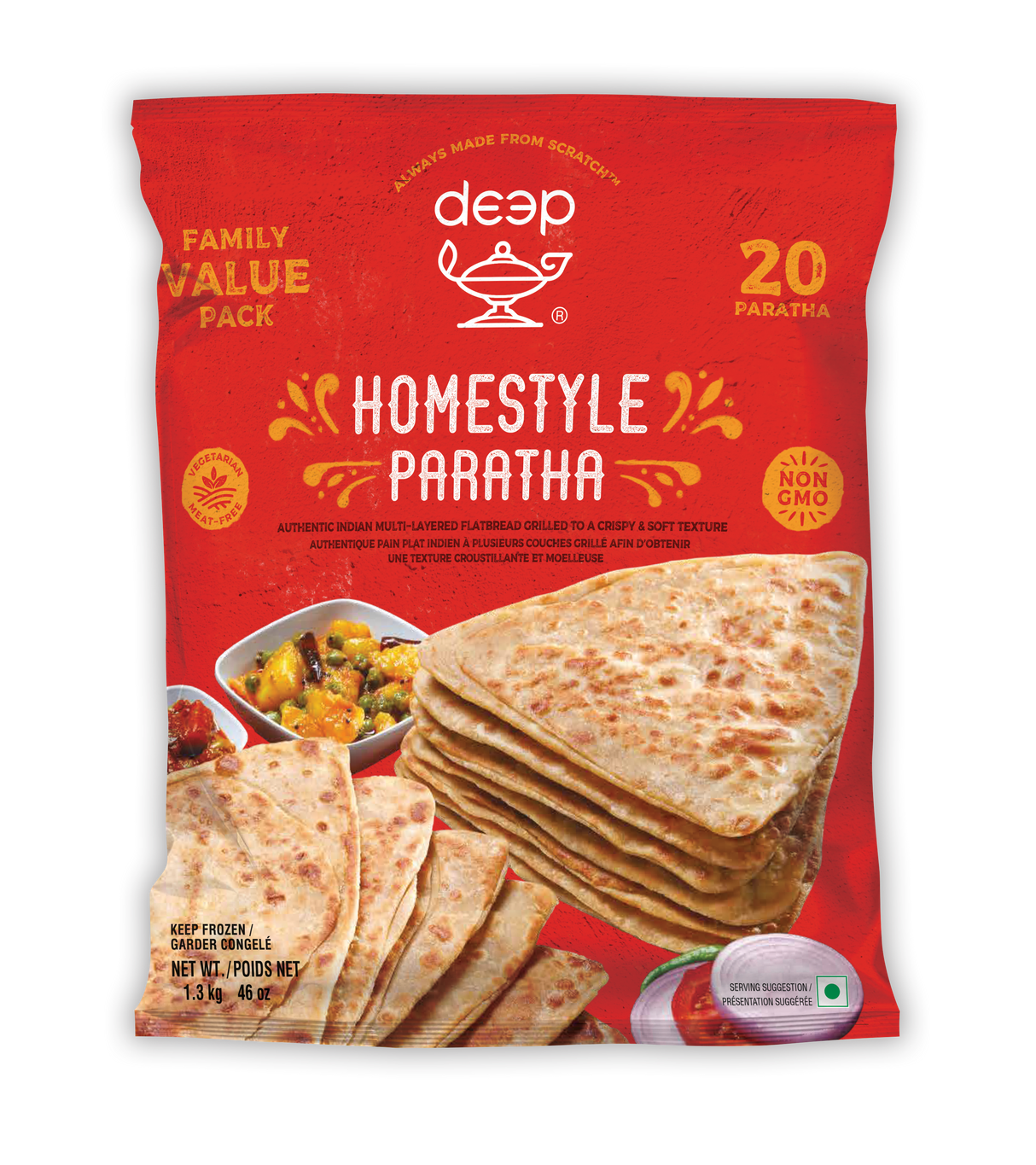 Frozen Famly Pack Home Style Paratha 1.3kg (20 Paratha)