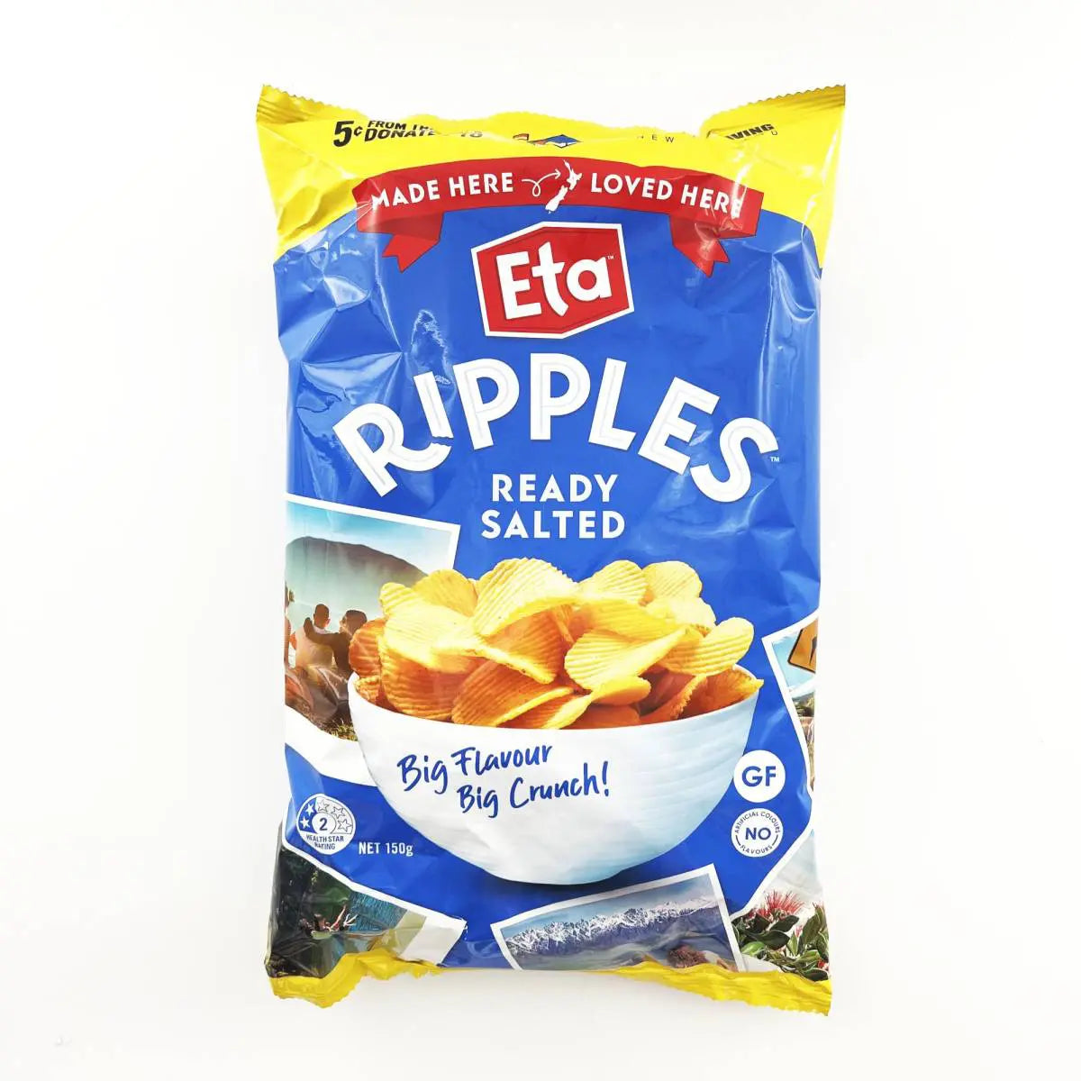 ETA RIPPLE CHIPS READY SALTED 150 GM - Snacks - Farmers Box.