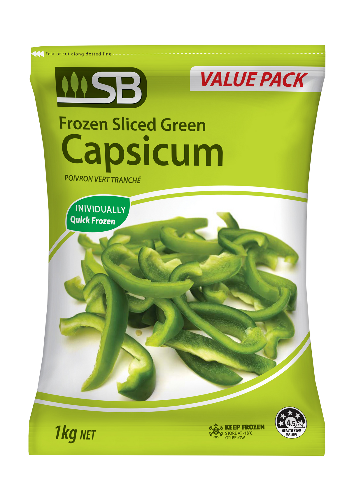 Frozen Sliced Green Capsicum 1KG (Copy) - Frozen Veggies - Farmers Box.
