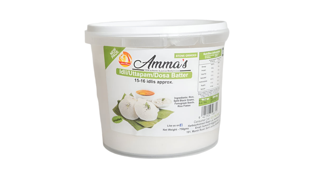 Amma's Stone Grinded Idli/Dosa/Uttapam Batter 750g (Unsalted)