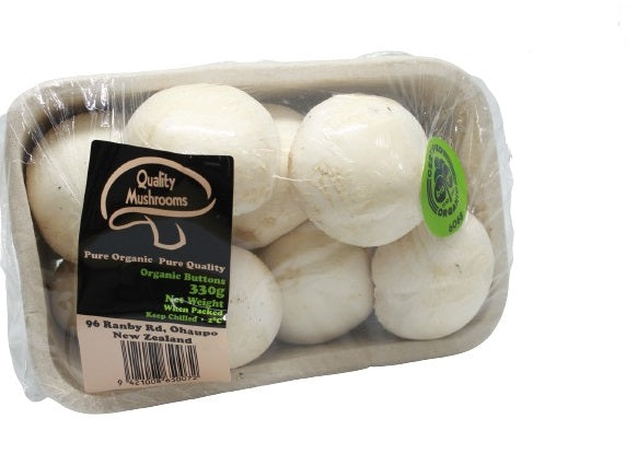 ORGANIC WHITE BUTTON MUSHROOMS 330G