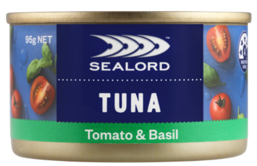 SEALORD TUNA SENSTONS TOMATO BASIL 95G
