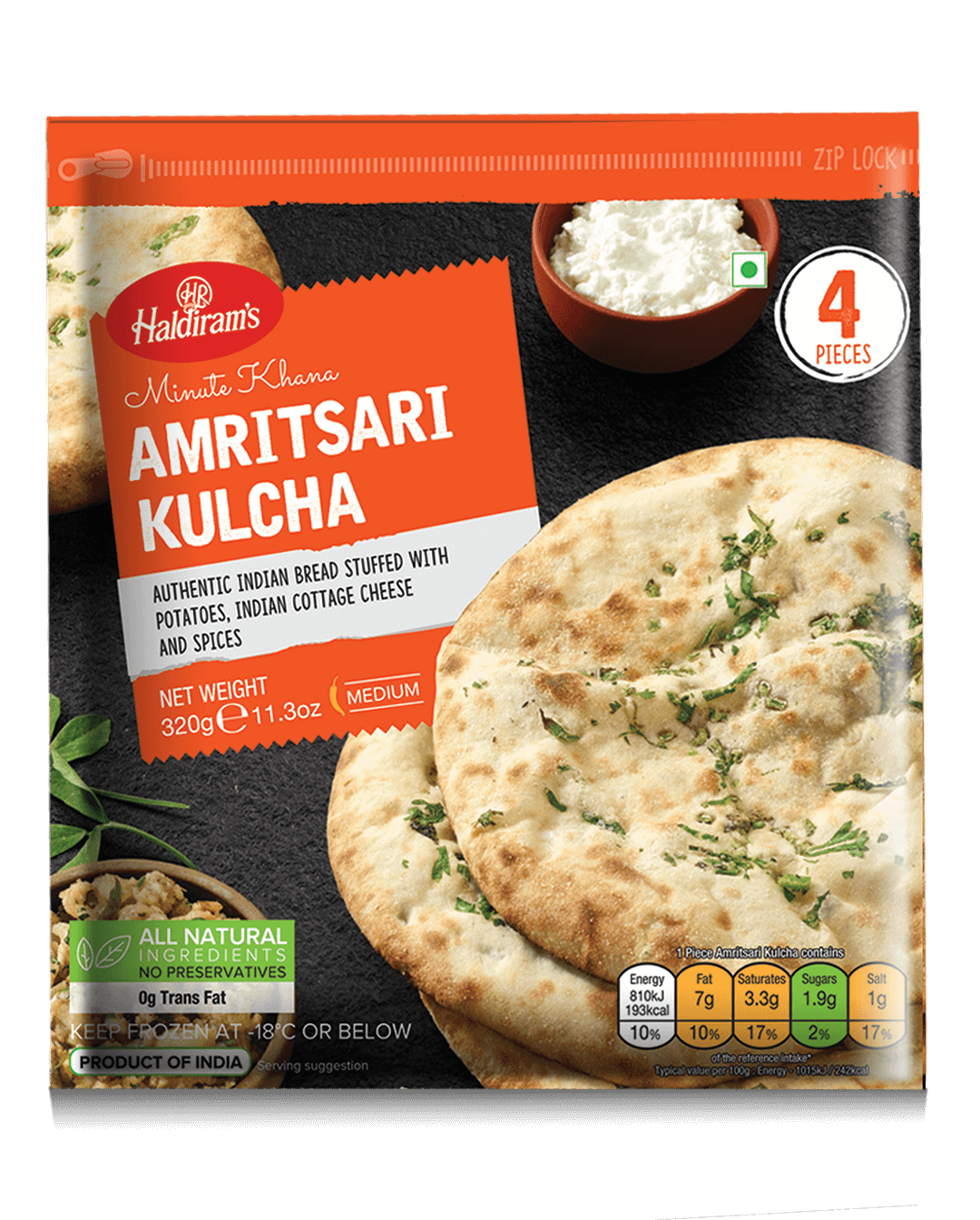 Frozen Haldirams Amritsari Kulcha 320g