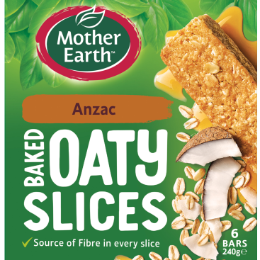 Mother Earth Anzac Baked Oaty Slices 240g