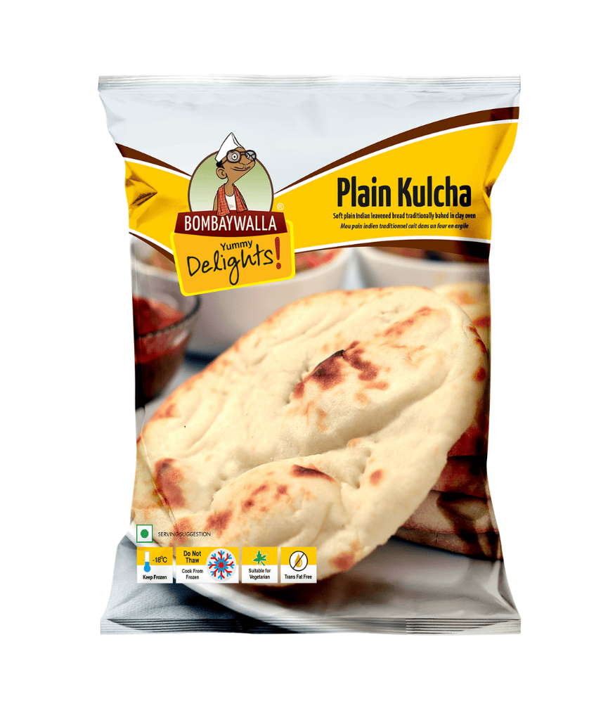 Bombaywalla Plain Kulcha 80g x 5pc - Frozen Breads - Farmers Box.