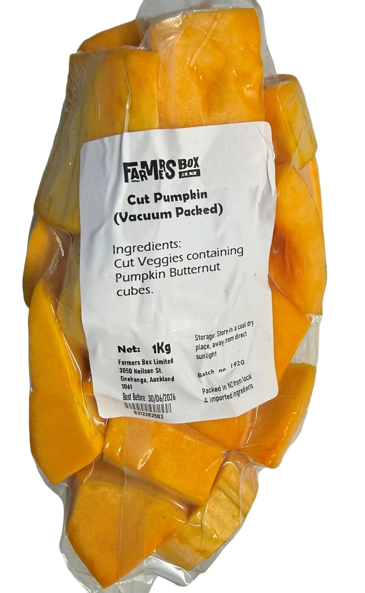 Cut Pumpkin 1kg (Vaccum Packed)
