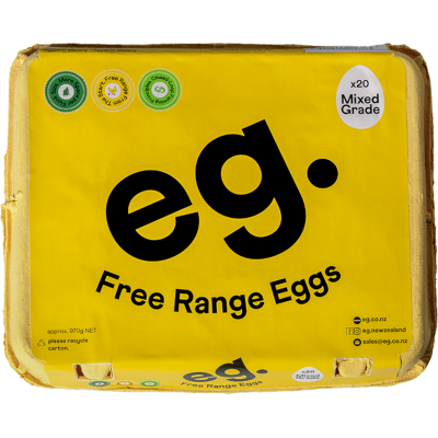 EGGS FREE RANGE 20 CT MIXED GRADE