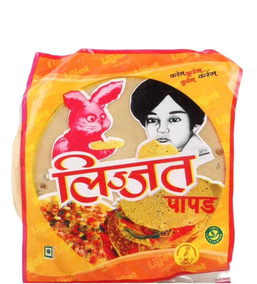 Poppadom Cumin (Lijjat) Jeera papad  7" 200g