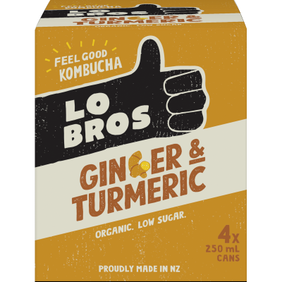 LO BROS ORGANIC KOMBUCHA 4x CAN 250ML
