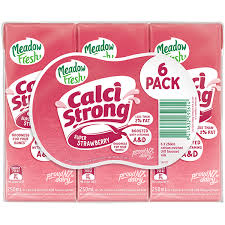 Meadow Fresh UHT Calci Strong Strawberry 250mlx6