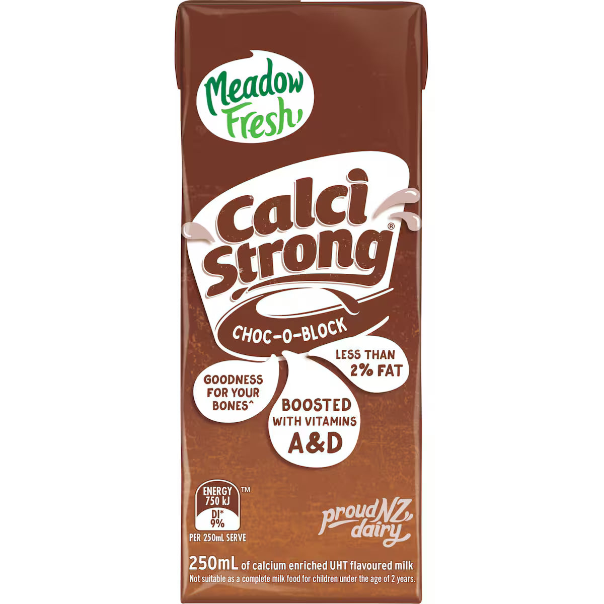 Meadow Fresh Calci Strong Flavoured Milk Chocolate Uht 250mL - Beverages & Juices - Farmers Box.