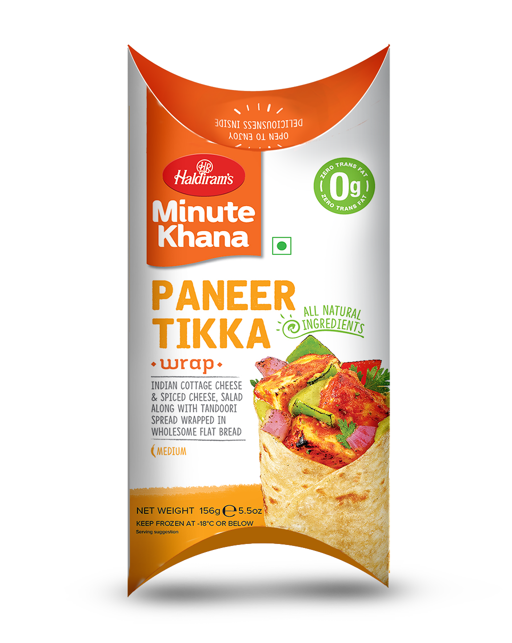 Frozen Desi Wraps Paneer Tikka 156g (Haldirams)