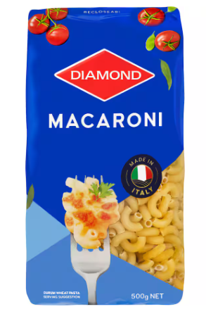 DIAMOND PASTA MACARONI ELBOWS 500G
