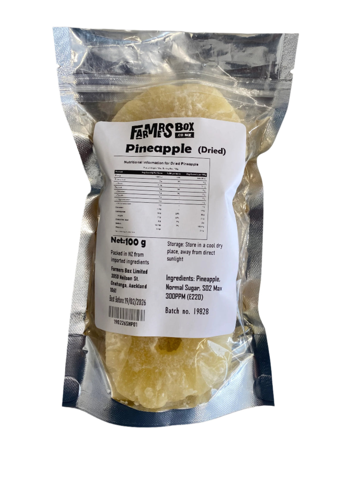 DRIED PINEAPPLE 100G