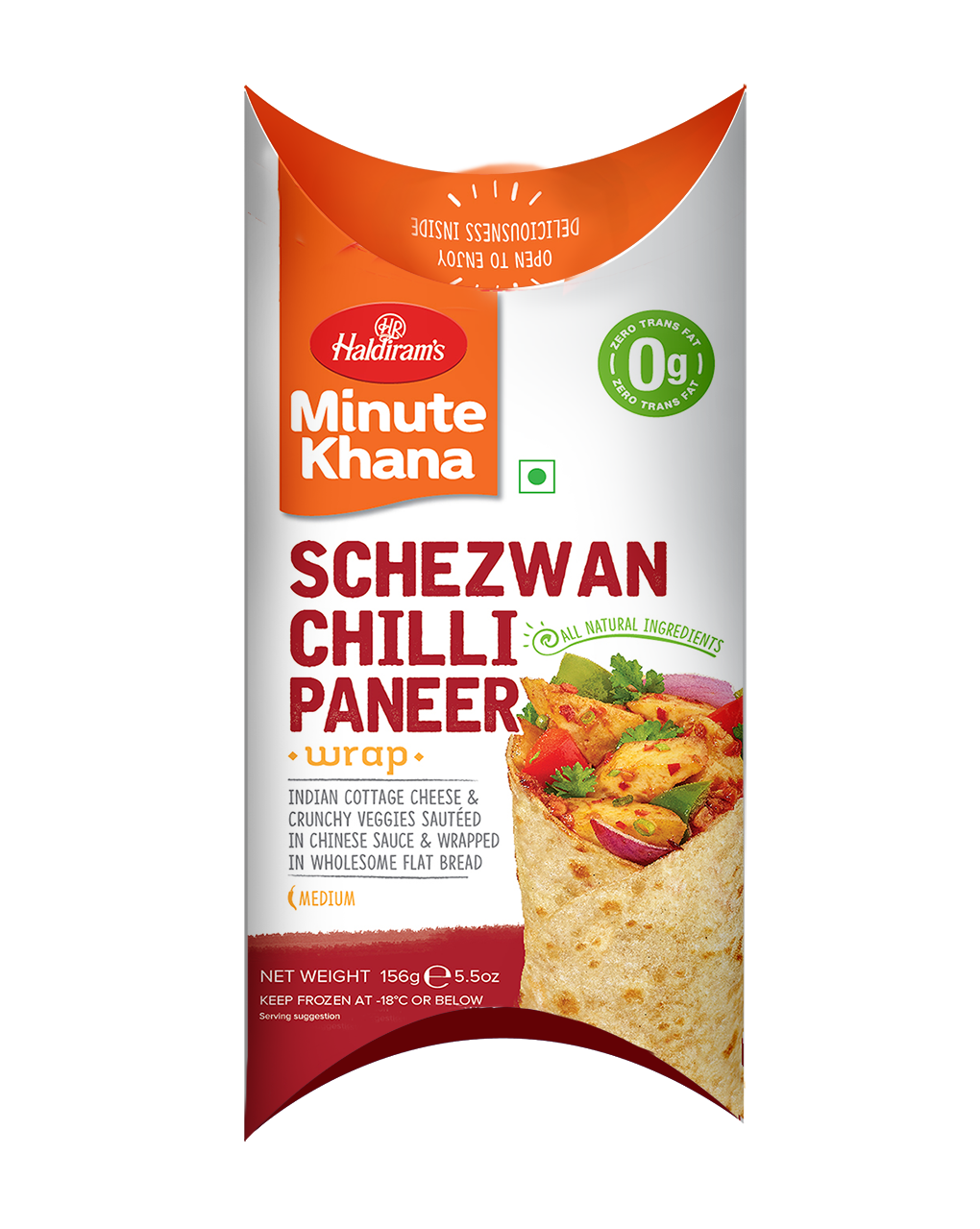 Frozen Desi Wraps Schezwan Chilli Paneer 156g (Haldirams)