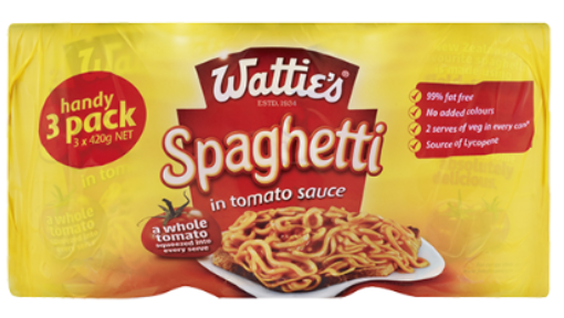 WATTIES SPAGHETTI MULTIPACK 420G 3S