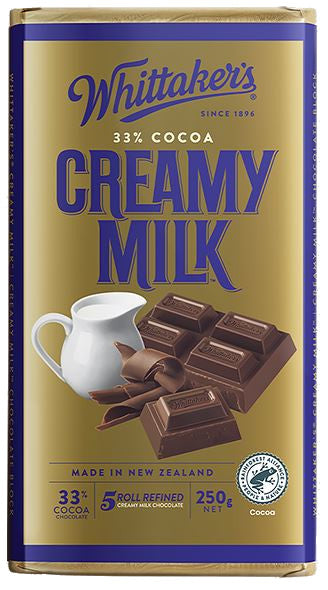WHITTAKERS CREAMY MILK CHOCOLATE - Snacks - Farmers Box.