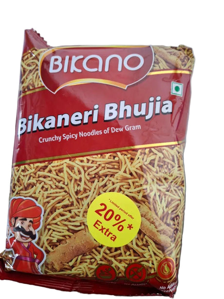 BIKANERI BHUJIA HOT  150GM{ CRUNCHY SPICY NOODLES OF DEW GRAM } -  -    Farmers Box.