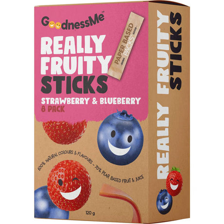 GOODNESSME REALLY FRUITY STICKS STRAWBERRY & BLUEBERRY - Snacks -    Farmers Box.