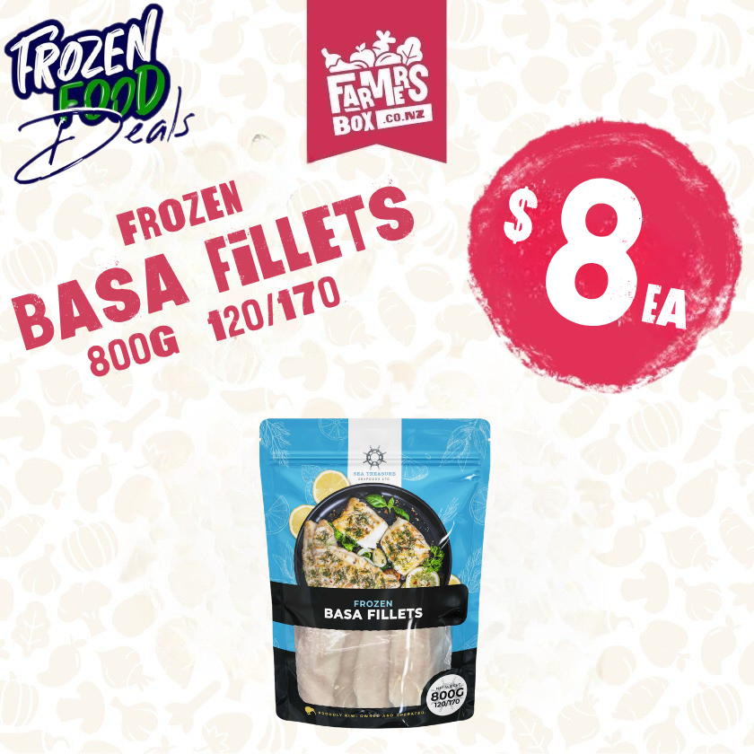 Frozen Basa Fillet 800G 120-170grm - Frozen Seafood -    Farmers Box.