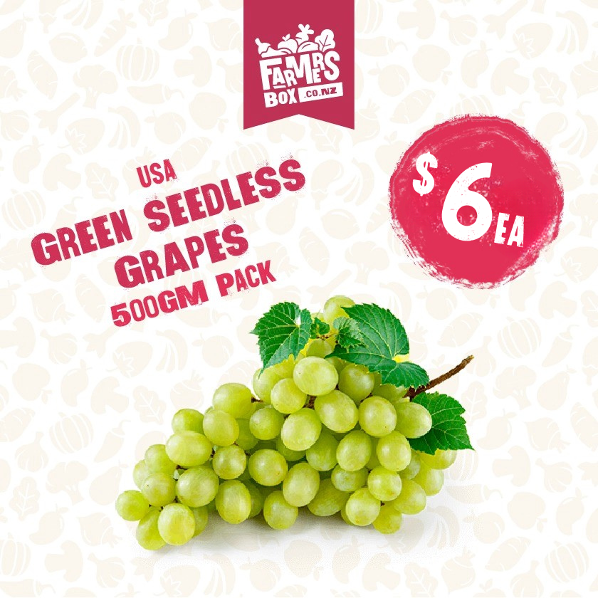 GRAPES GREEN 500GM - SEEDLESS (Karepe Matomato)