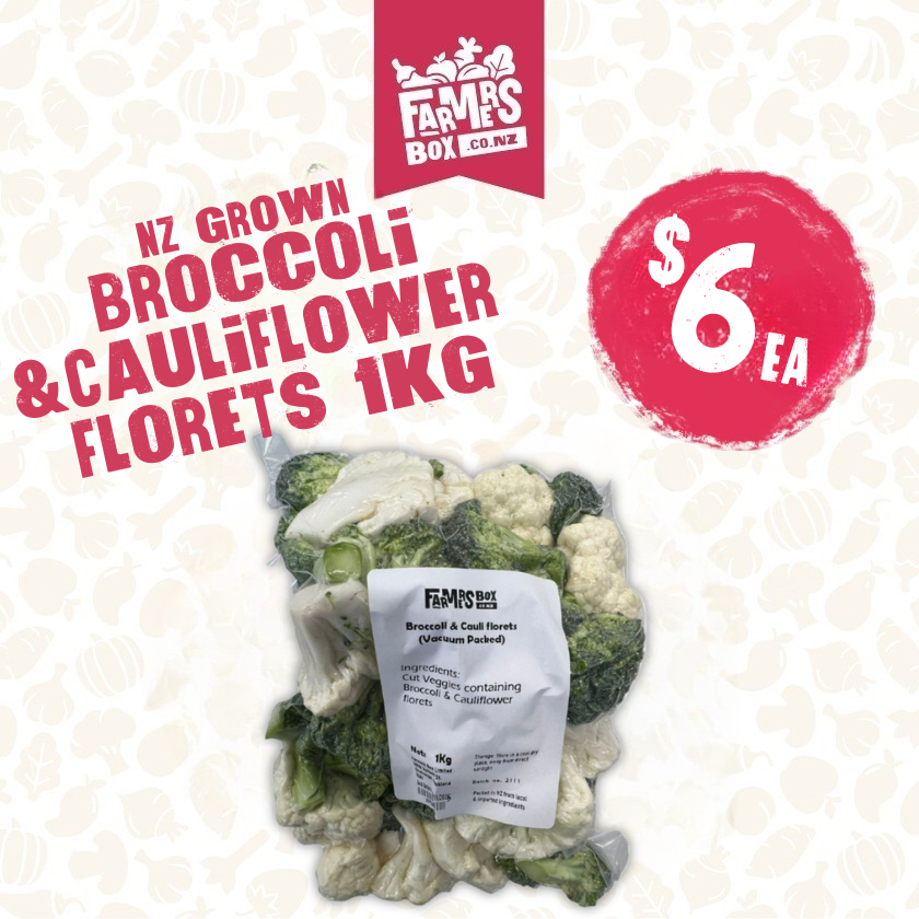 CUT BROCCOLI & CAULI -1KG VACUUM PACK