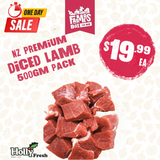 NZ PREMIUM DICED LAMB 500GM PACK