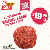 NZ PREMIUM MINCED LAMB 500GM PACK