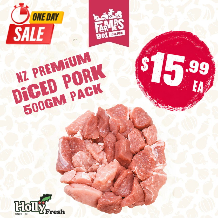 NZ PREMIUM DICED PORK 500GM PACK