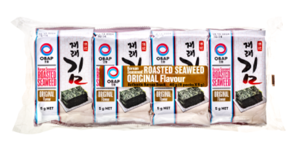 OBAP Roasted Seasoned Korean Seaweed 40g
