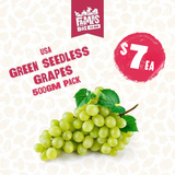 GRAPES GREEN 500GM - SEEDLESS (Karepe Matomato)