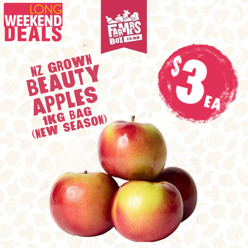 NZ Beauty Apples 1KG BAG(aporo)