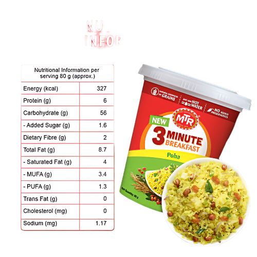 MTR Instant Poha Regular (Flattened Rice) 80g