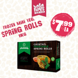 FROZEN MINI VEG. SPRING ROLLS 1KG