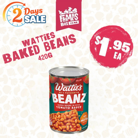 Watties Baked Beans In Tomato Sauce 420G - Herbs, Spices & Pickles -    Farmers Box.