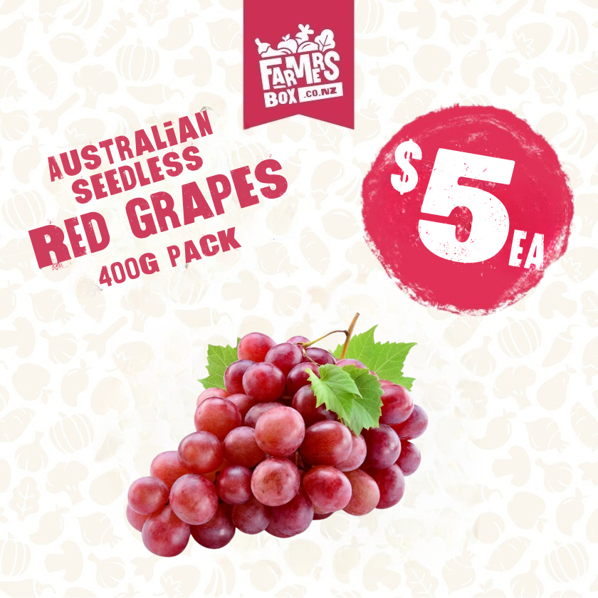 GRAPES RED 400G PACK- SEEDLESS (Karepe Whero)