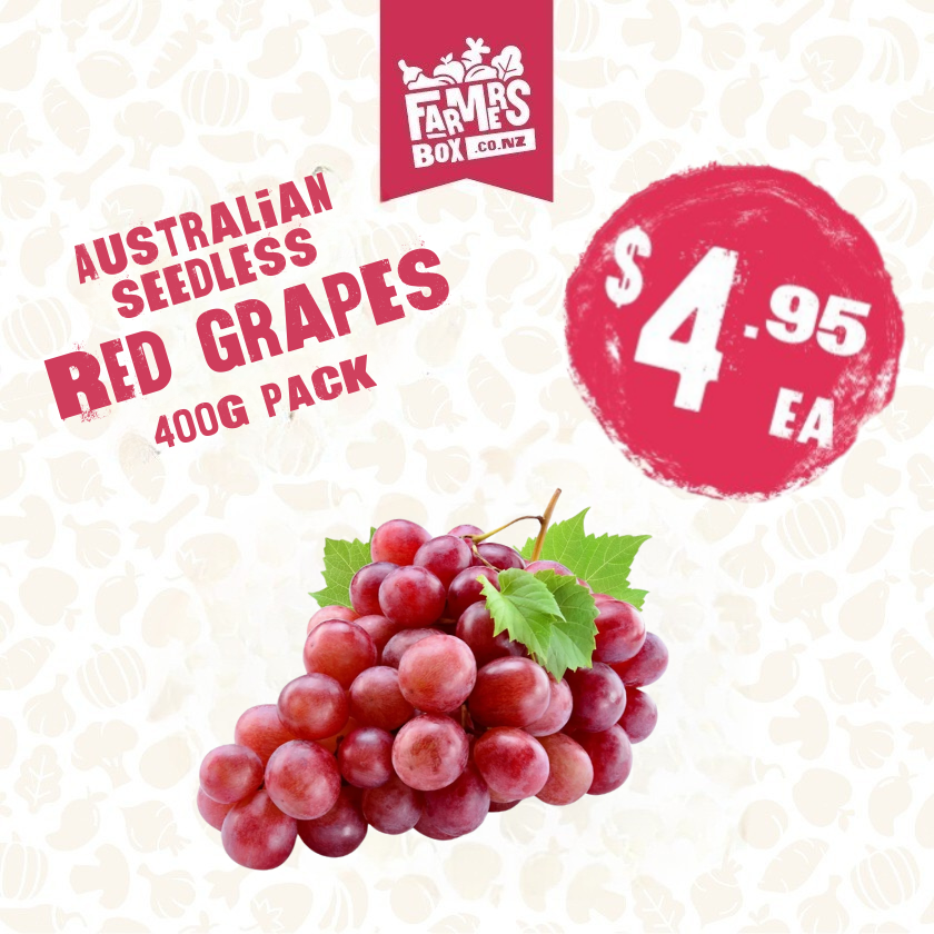 GRAPES RED 400G PACK- SEEDLESS (Karepe Whero)