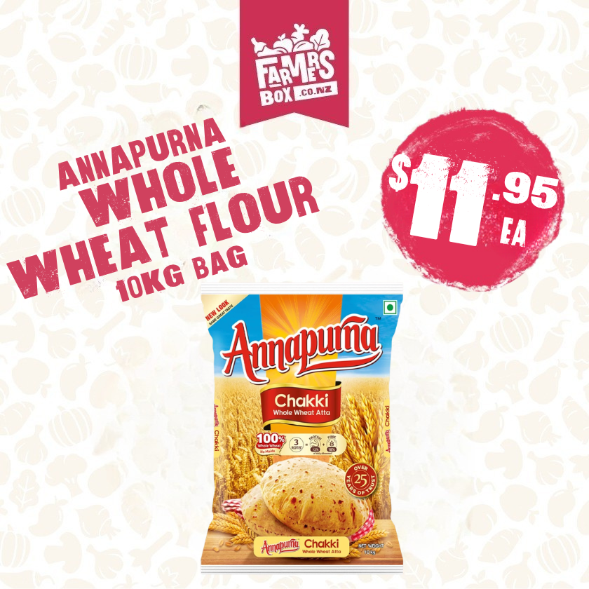 ANNAPURNA WHOLE WHEAT FLOUR 10KG BAG