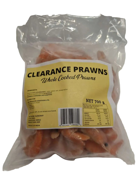 Frozen Clearance Prawns Whole Cooked 700Gm - Frozen Seafood -    Farmers Box.