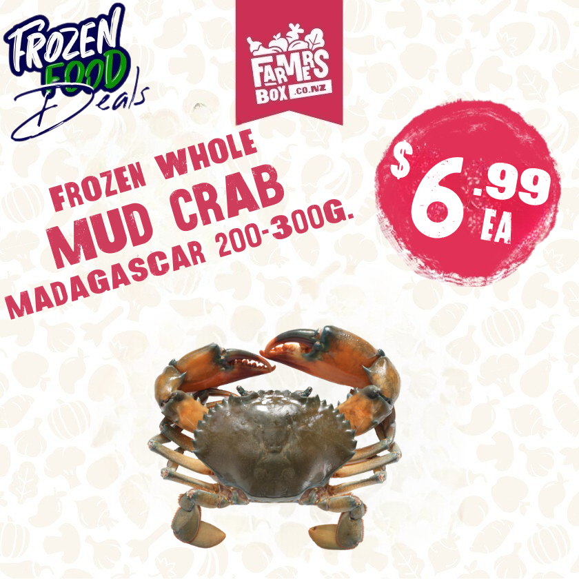 Frozen Mud Crab Whole Madagascar 200-300g.