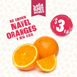 NZ GROWN ORANGES NAVEL BAG 1KG (Arowani)