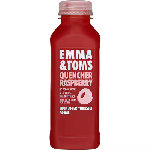 EMMA & TOMS QUENCHER LEMON/RASPBERRY/LEMONADE 450ML