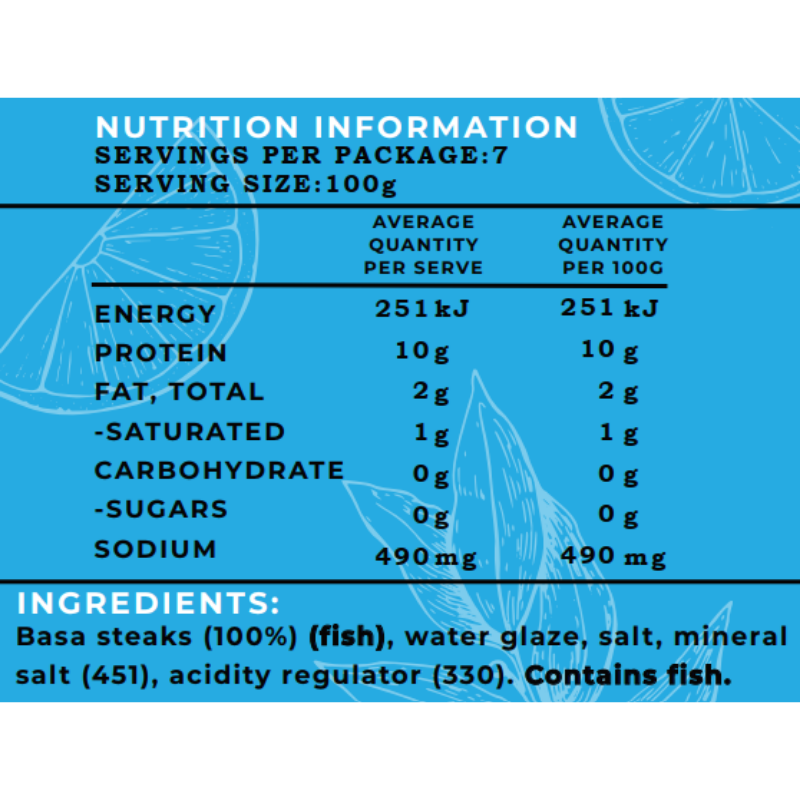 Frozen Basa Steaks 6/8 800GMS